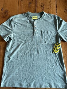 Brazos Men's Short-Sleeve Henley with Pocket - Sage Green